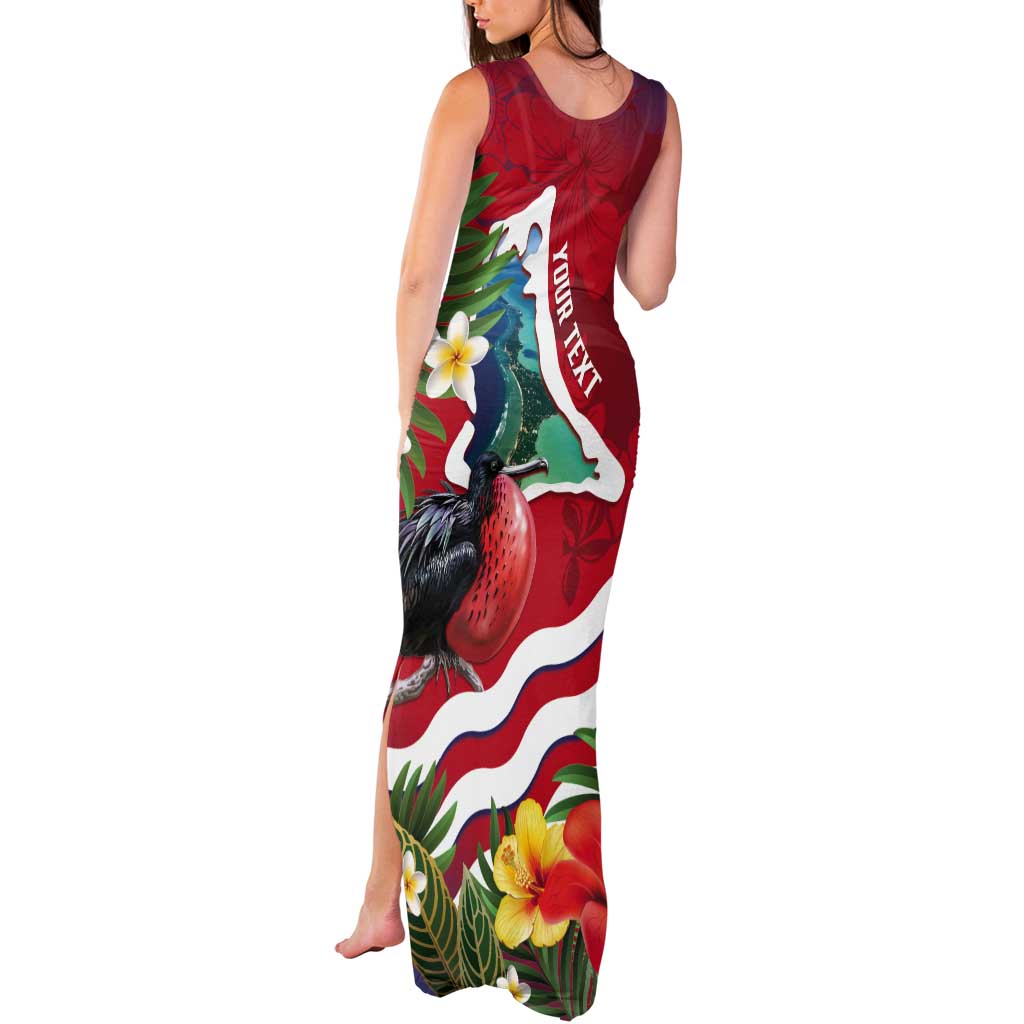 Personalised Kiribati Tarawa Atoll Tank Maxi Dress Frigate Bird With Map Tropical Style