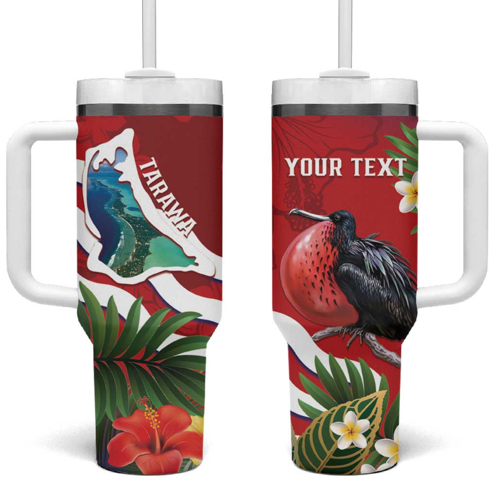 Personalised Kiribati Tarawa Atoll Tumbler With Handle Frigate Bird With Map Tropical Style