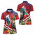 Personalised Kiribati Tarawa Atoll Women Polo Shirt Frigate Bird With Map Tropical Style