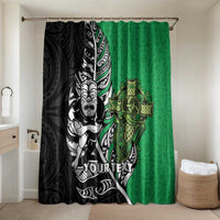New Zealand and Ireland Rugby Custom Bathroom Set Maori Tiki Fern Irish Celtic Cross - Polynesian Pride