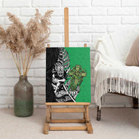 New Zealand and Ireland Rugby Custom Canvas Wall Art Maori Tiki Fern Irish Celtic Cross - Polynesian Pride