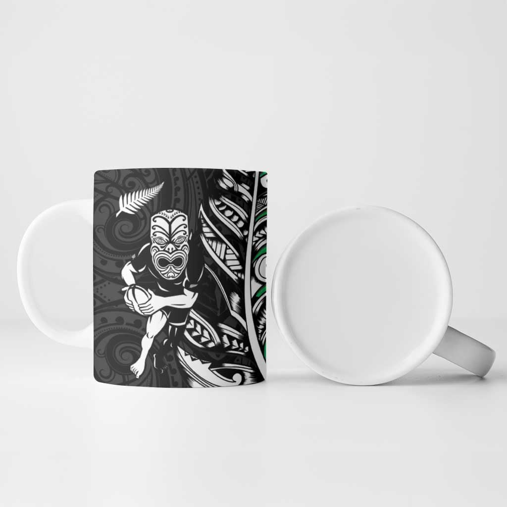 New Zealand and Ireland Rugby Ceramic Mug Maori Tiki Fern Irish Celtic Cross - Polynesian Pride