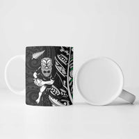 New Zealand and Ireland Rugby Ceramic Mug Maori Tiki Fern Irish Celtic Cross - Polynesian Pride