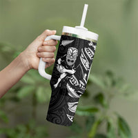 New Zealand and Ireland Rugby Tumbler With Handle Maori Tiki Fern Irish Celtic Cross - Polynesian Pride