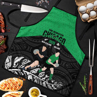New Zealand and Ireland Rugby Apron Chicago 2025 Go All Black Shamrocks - Polynesian Pride