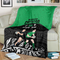 New Zealand and Ireland Rugby Blanket Chicago 2025 Go All Black Shamrocks - Polynesian Pride