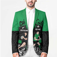 New Zealand and Ireland Rugby Custom Blazer Chicago 2025 Go All Black Shamrocks - Polynesian Pride