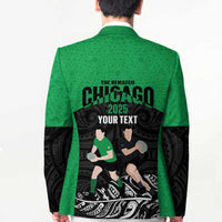 New Zealand and Ireland Rugby Custom Blazer Chicago 2025 Go All Black Shamrocks - Polynesian Pride