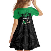 New Zealand and Ireland Rugby Custom Family Matching Mermaid Dress and Hawaiian Shirt Chicago 2025 Go All Black Shamrocks - Polynesian Pride