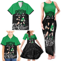 New Zealand and Ireland Rugby Custom Family Matching Tank Maxi Dress and Hawaiian Shirt Chicago 2025 Go All Black Shamrocks - Polynesian Pride