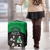 New Zealand and Ireland Rugby Luggage Cover Chicago 2025 Go All Black Shamrocks - Polynesian Pride
