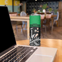 New Zealand and Ireland Rugby Skinny Tumbler Chicago 2025 Go All Black Shamrocks - Polynesian Pride