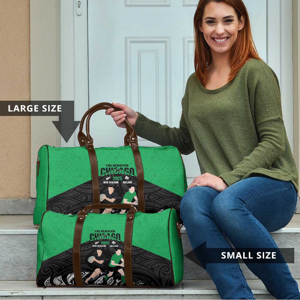 New Zealand and Ireland Rugby Travel Bag Chicago 2025 Go All Black Shamrocks - Polynesian Pride