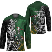 New Zealand and South Africa Rugby Custom Hockey Jersey Maori Tiki Fern Springboks Kente Pattern - Polynesian Pride