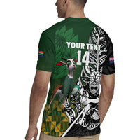 New Zealand and South Africa Rugby Custom Rugby Jersey Maori Tiki Fern Springboks Kente Pattern - Polynesian Pride