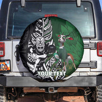 New Zealand and South Africa Rugby Custom Spare Tire Cover Maori Tiki Fern Springboks Kente Pattern - Polynesian Pride