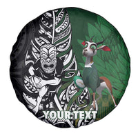 New Zealand and South Africa Rugby Custom Spare Tire Cover Maori Tiki Fern Springboks Kente Pattern - Polynesian Pride