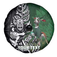 New Zealand and South Africa Rugby Custom Spare Tire Cover Maori Tiki Fern Springboks Kente Pattern - Polynesian Pride