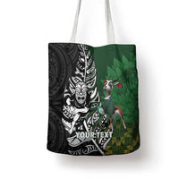 New Zealand and South Africa Rugby Custom Tote Bag Maori Tiki Fern Springboks Kente Pattern - Polynesian Pride