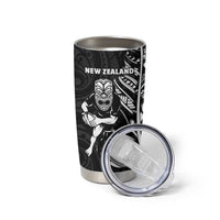 New Zealand and South Africa Rugby Tumbler Cup Maori Tiki Fern Springboks Kente Pattern - Polynesian Pride