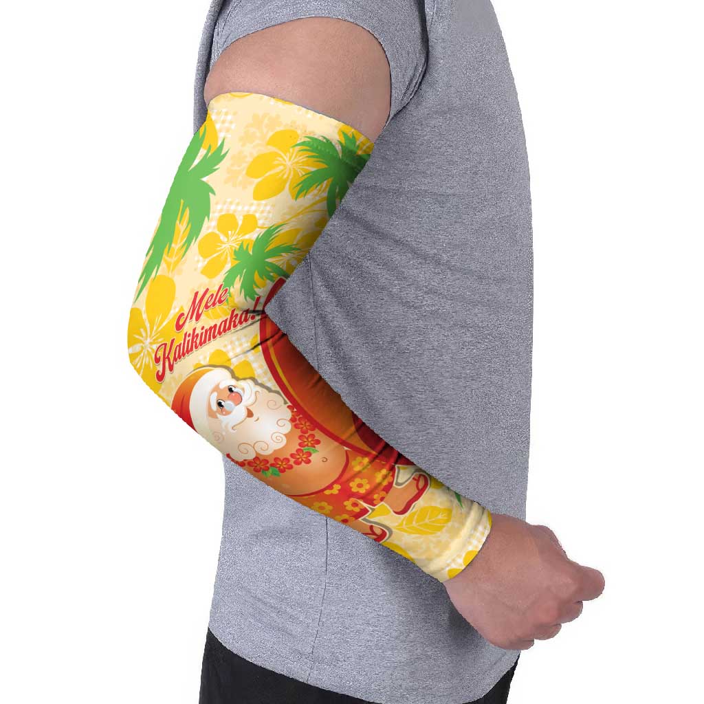 Aloha Hawaii Christmas Arm Sleeves Mele Kalikimaka Funny Santa Palaka Quilt Motifs - Polynesian Pride