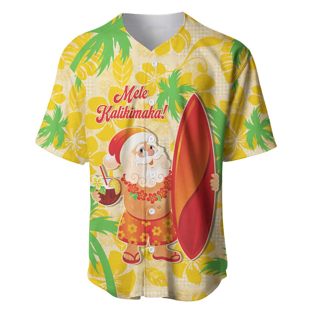 Aloha Hawaii Christmas Baseball Jersey Mele Kalikimaka Funny Santa Palaka Quilt Motifs - Polynesian Pride