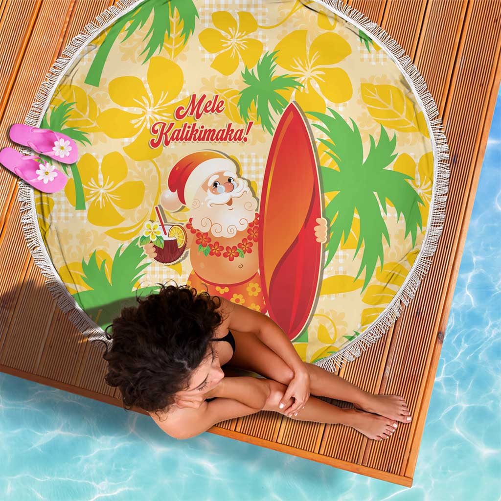 Aloha Hawaii Christmas Beach Blanket Mele Kalikimaka Funny Santa Palaka Quilt Motifs - Polynesian Pride