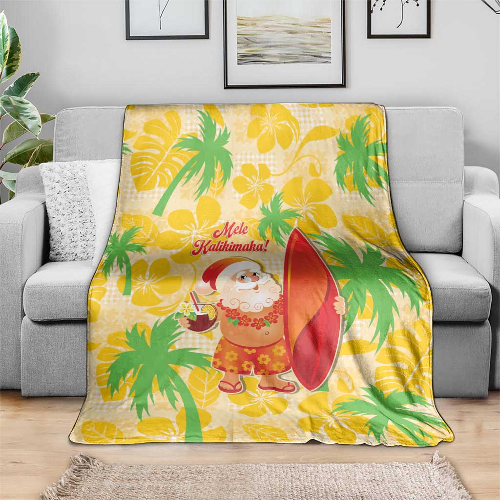 Aloha Hawaii Christmas Blanket Mele Kalikimaka Funny Santa Palaka Quilt Motifs - Polynesian Pride