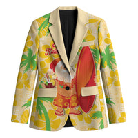 Aloha Hawaii Christmas Blazer Mele Kalikimaka Funny Santa Palaka Quilt Motifs - Polynesian Pride