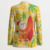 Aloha Hawaii Christmas Blazer Mele Kalikimaka Funny Santa Palaka Quilt Motifs - Polynesian Pride