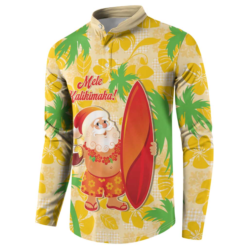 Aloha Hawaii Christmas Button Sweatshirt Mele Kalikimaka Funny Santa Palaka Quilt Motifs - Polynesian Pride