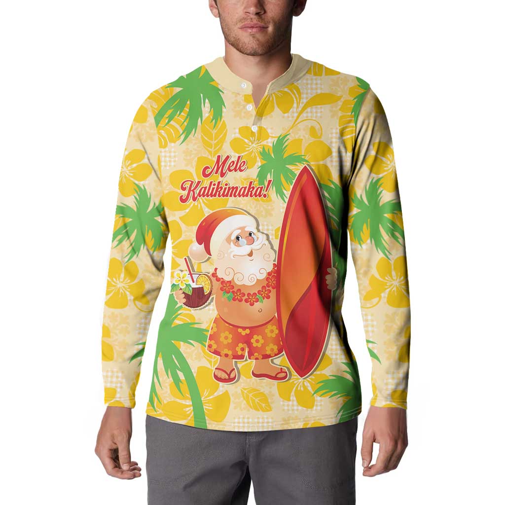 Aloha Hawaii Christmas Button Sweatshirt Mele Kalikimaka Funny Santa Palaka Quilt Motifs - Polynesian Pride