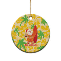 Aloha Hawaii Christmas Ceramic Ornament Mele Kalikimaka Funny Santa Palaka Quilt Motifs - Polynesian Pride