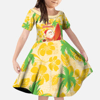 Aloha Hawaii Christmas Family Matching Tank Maxi Dress and Hawaiian Shirt Mele Kalikimaka Funny Santa Palaka Quilt Motifs - Polynesian Pride