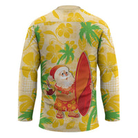 Aloha Hawaii Christmas Hockey Jersey Mele Kalikimaka Funny Santa Palaka Quilt Motifs - Polynesian Pride