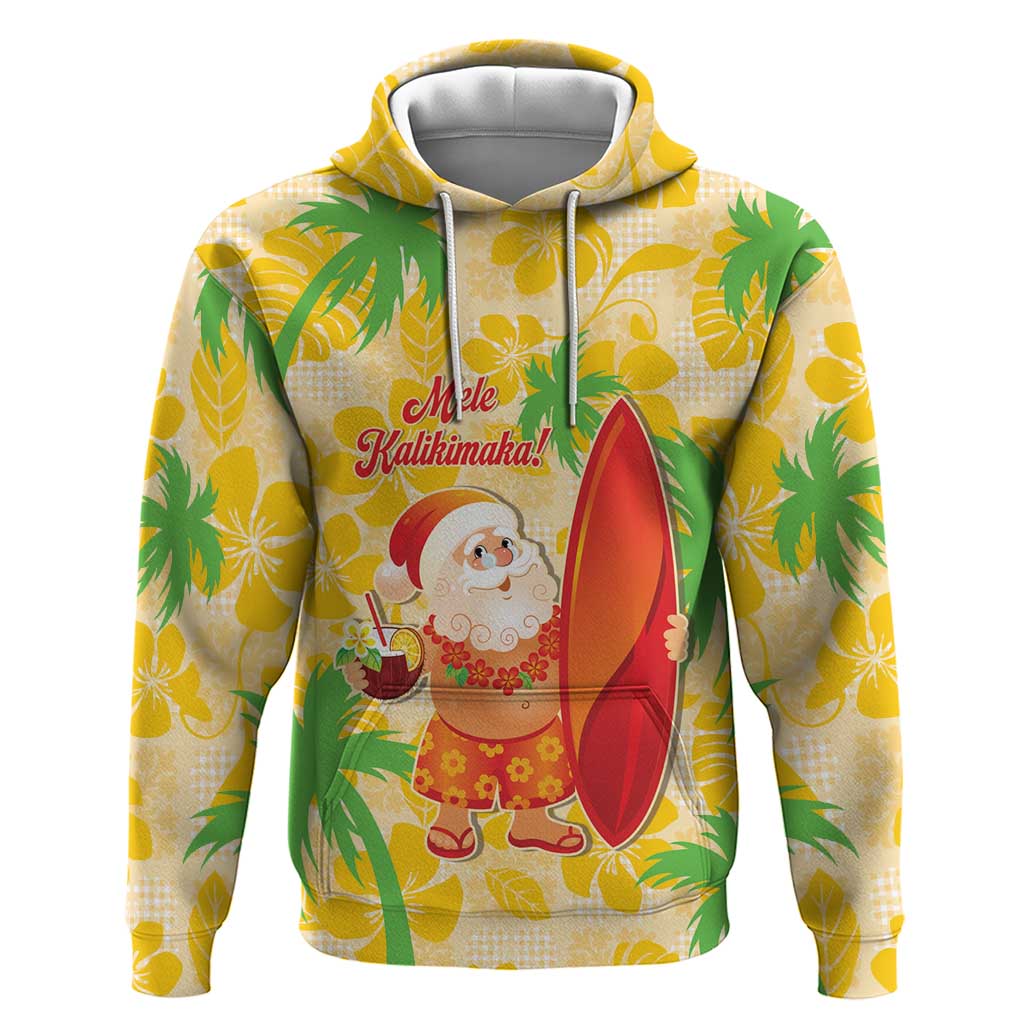 Aloha Hawaii Christmas Hoodie Mele Kalikimaka Funny Santa Palaka Quilt Motifs - Polynesian Pride