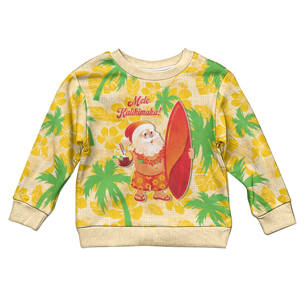 Aloha Hawaii Christmas Kid Ugly Christmas Sweater Mele Kalikimaka Funny Santa Palaka Quilt Motifs - Polynesian Pride