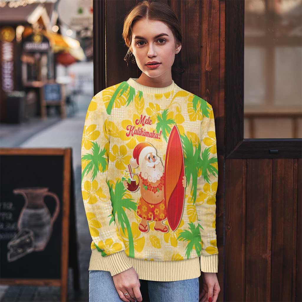 Aloha Hawaii Christmas Ugly Christmas Sweater Mele Kalikimaka Funny Santa Palaka Quilt Motifs - Polynesian Pride