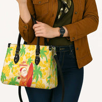 Aloha Hawaii Christmas Leather Bag Mele Kalikimaka Funny Santa Palaka Quilt Motifs - Polynesian Pride