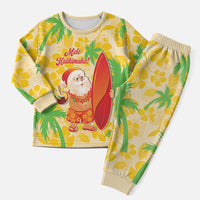 Aloha Hawaii Christmas Pajama Set Mele Kalikimaka Funny Santa Palaka Quilt Motifs - Polynesian Pride