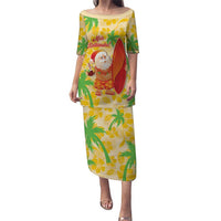 Aloha Hawaii Christmas Puletasi Mele Kalikimaka Funny Santa Palaka Quilt Motifs - Polynesian Pride