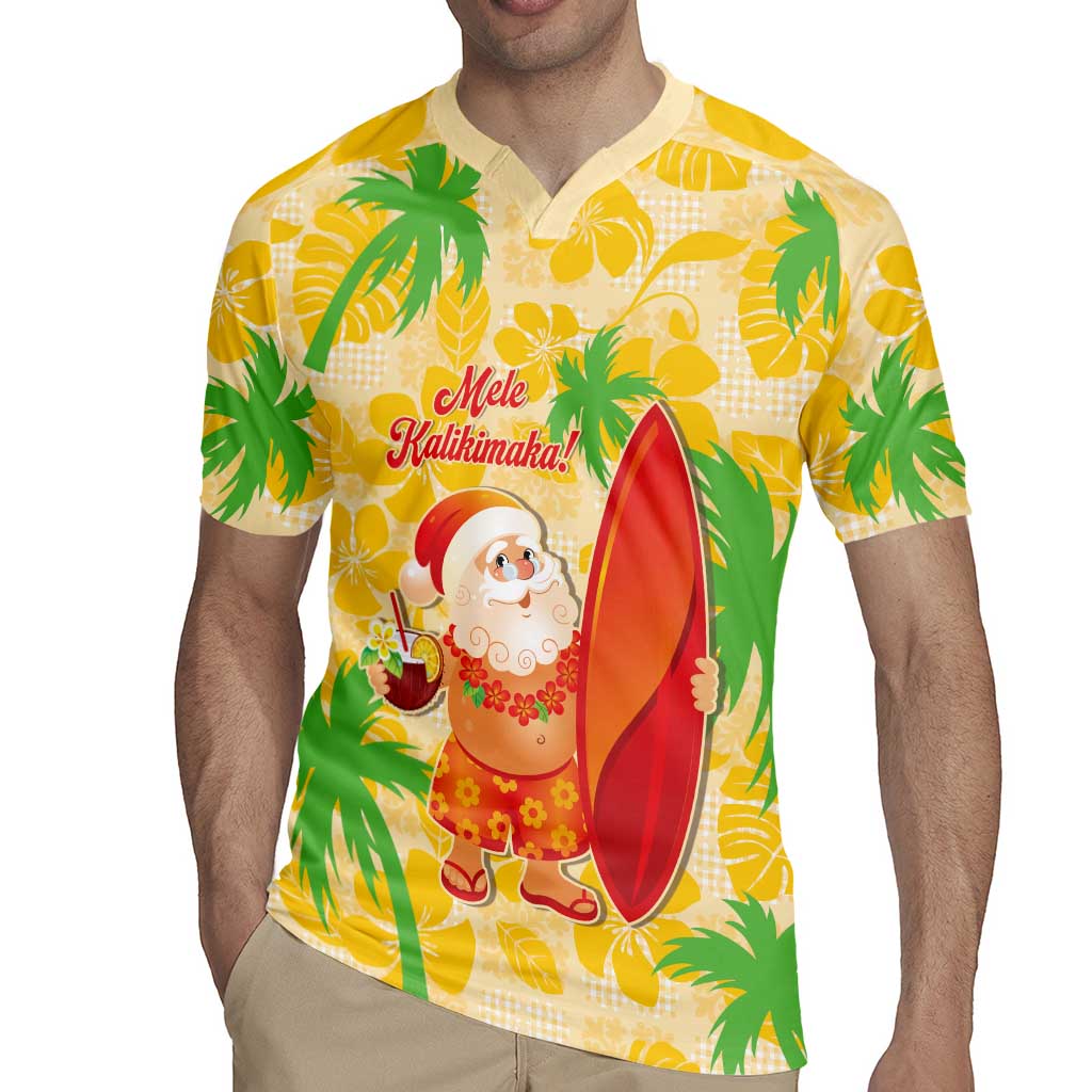 Aloha Hawaii Christmas Rugby Jersey Mele Kalikimaka Funny Santa Palaka Quilt Motifs - Polynesian Pride