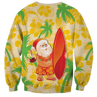 Aloha Hawaii Christmas Sweatshirt Mele Kalikimaka Funny Santa Palaka Quilt Motifs - Polynesian Pride