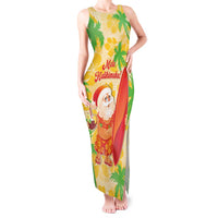 Aloha Hawaii Christmas Tank Maxi Dress Mele Kalikimaka Funny Santa Palaka Quilt Motifs - Polynesian Pride