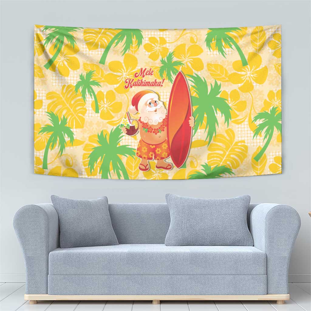 Aloha Hawaii Christmas Tapestry Mele Kalikimaka Funny Santa Palaka Quilt Motifs - Polynesian Pride