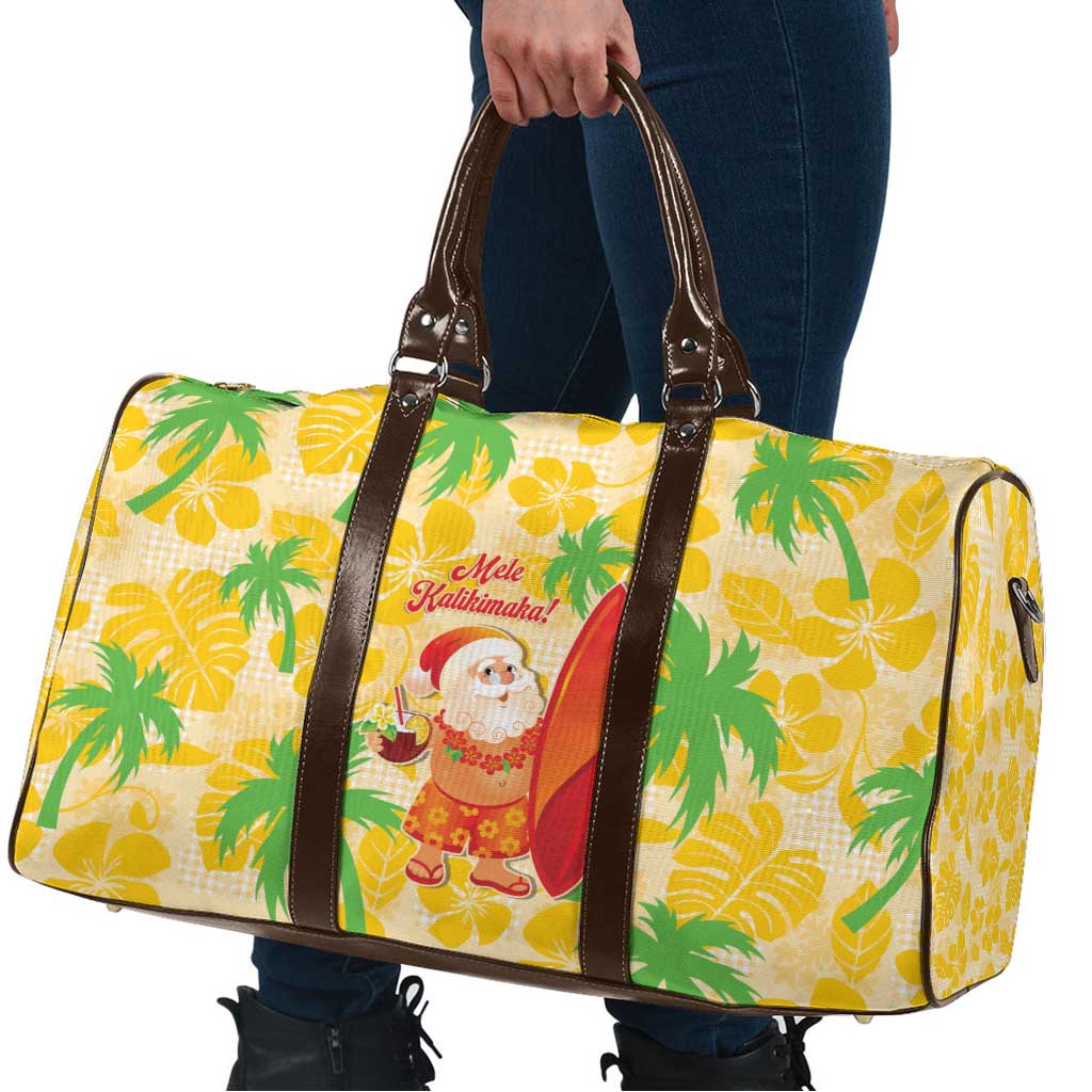 Aloha Hawaii Christmas Travel Bag Mele Kalikimaka Funny Santa Palaka Quilt Motifs - Polynesian Pride