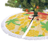 Aloha Hawaii Christmas Tree Skirt Mele Kalikimaka Funny Santa Palaka Quilt Motifs - Polynesian Pride