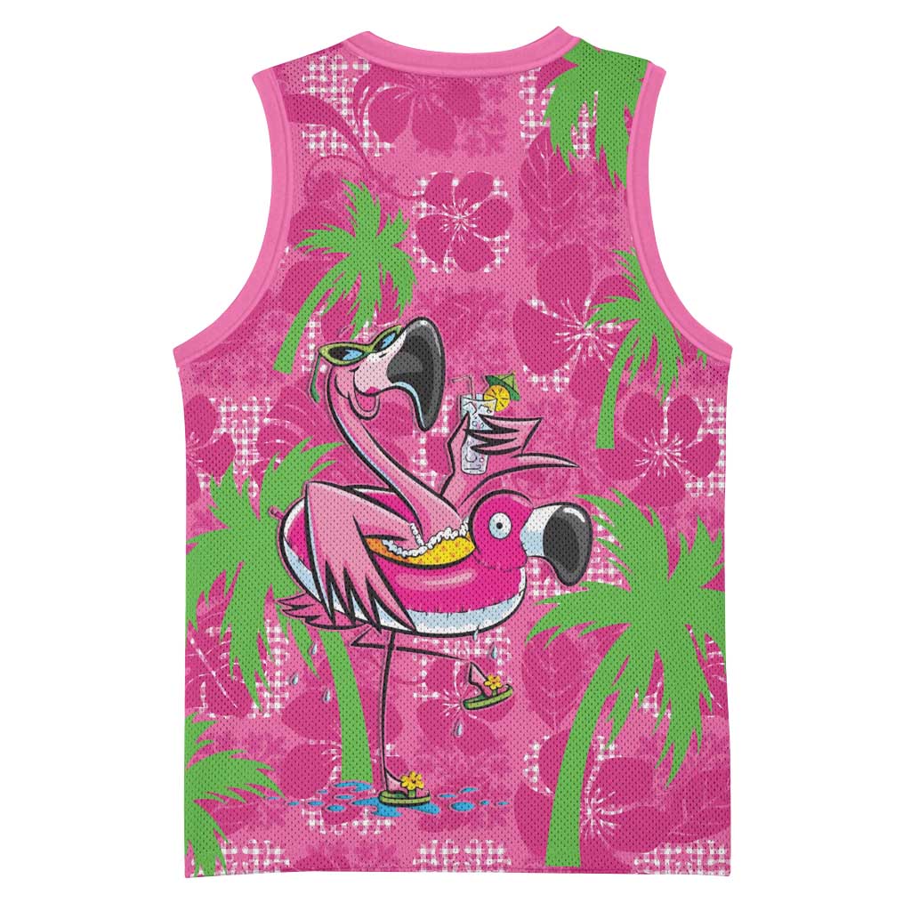 Aloha Hawaii Christmas Basketball Jersey Mele Kalikimaka Chill Flamingo Palaka Quilt Motifs - Polynesian Pride