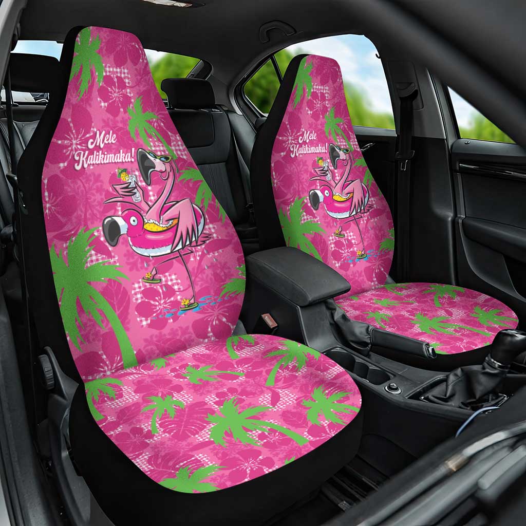 Aloha Hawaii Christmas Car Seat Cover Mele Kalikimaka Chill Flamingo Palaka Quilt Motifs - Polynesian Pride