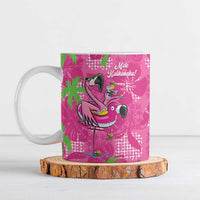 Aloha Hawaii Christmas Ceramic Mug Mele Kalikimaka Chill Flamingo Palaka Quilt Motifs - Polynesian Pride